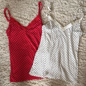 Old Navy Red and White Polka Dot Tank Tops (set of 2)